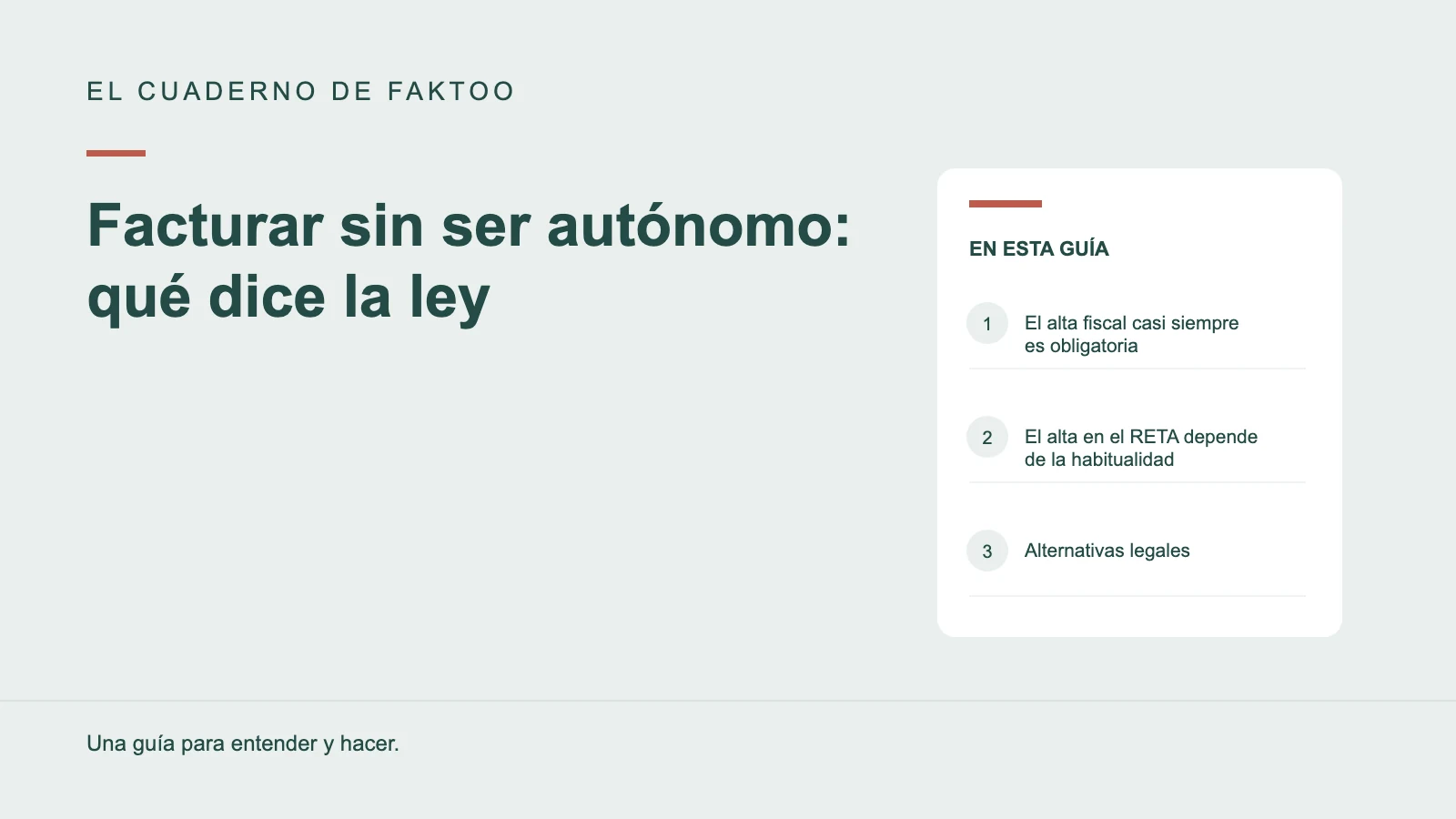 Diagrama editorial: Facturar sin ser autónomo: qué dice la ley