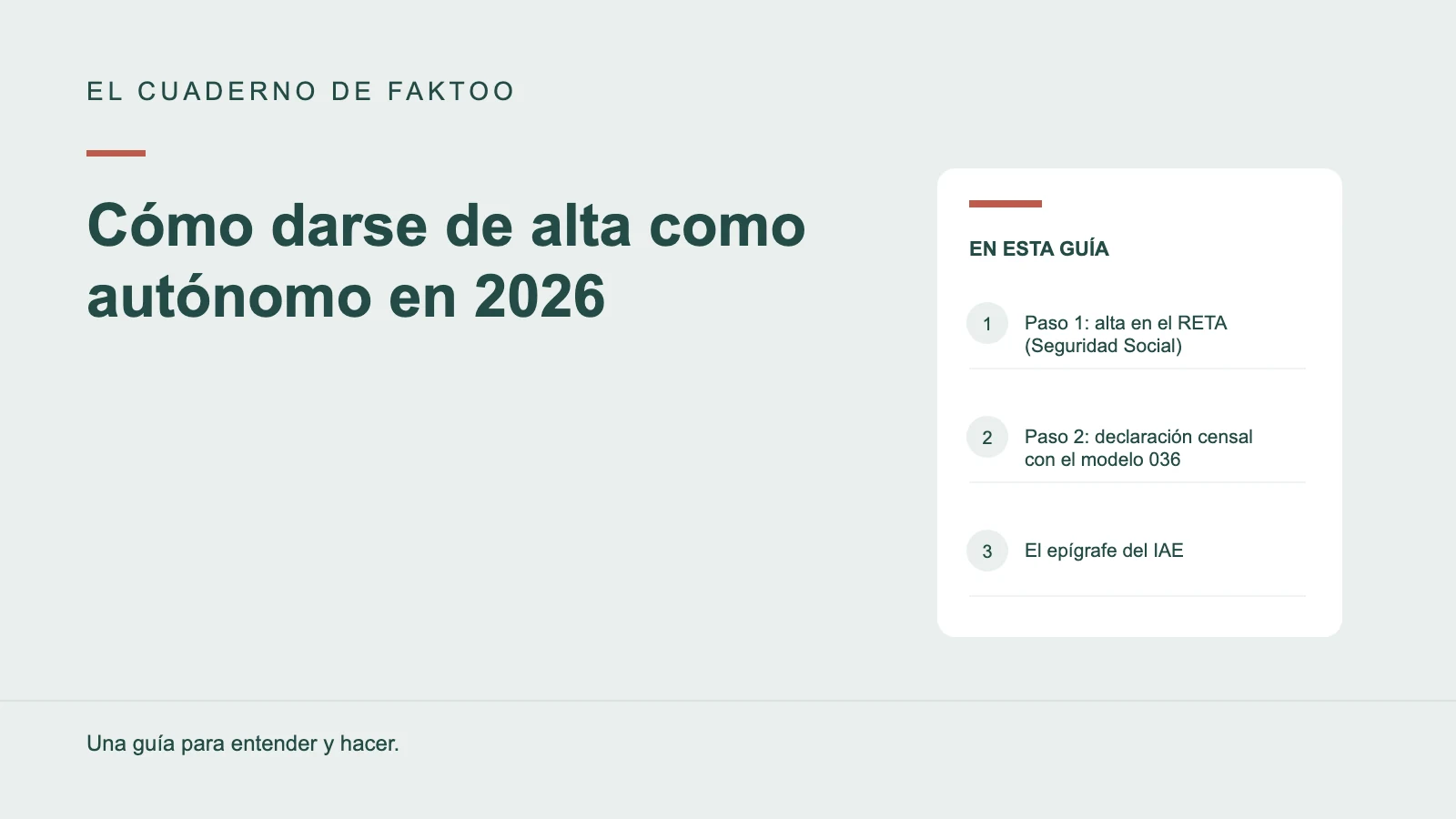 Diagrama editorial: Cómo darse de alta como autónomo en 2026