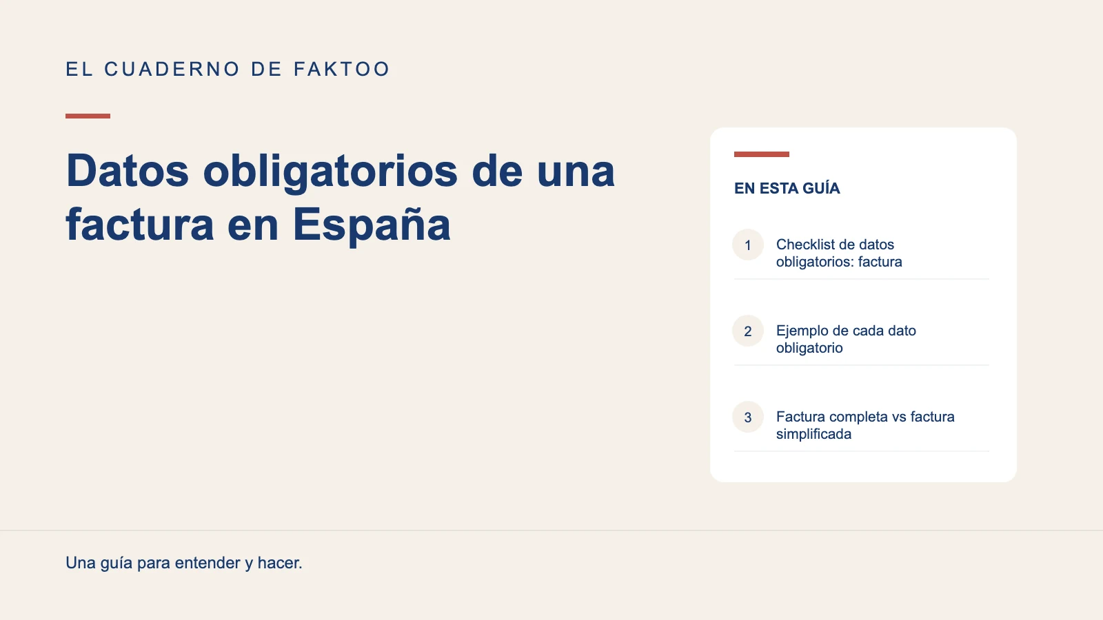 Diagrama editorial: Datos obligatorios de una factura en España
