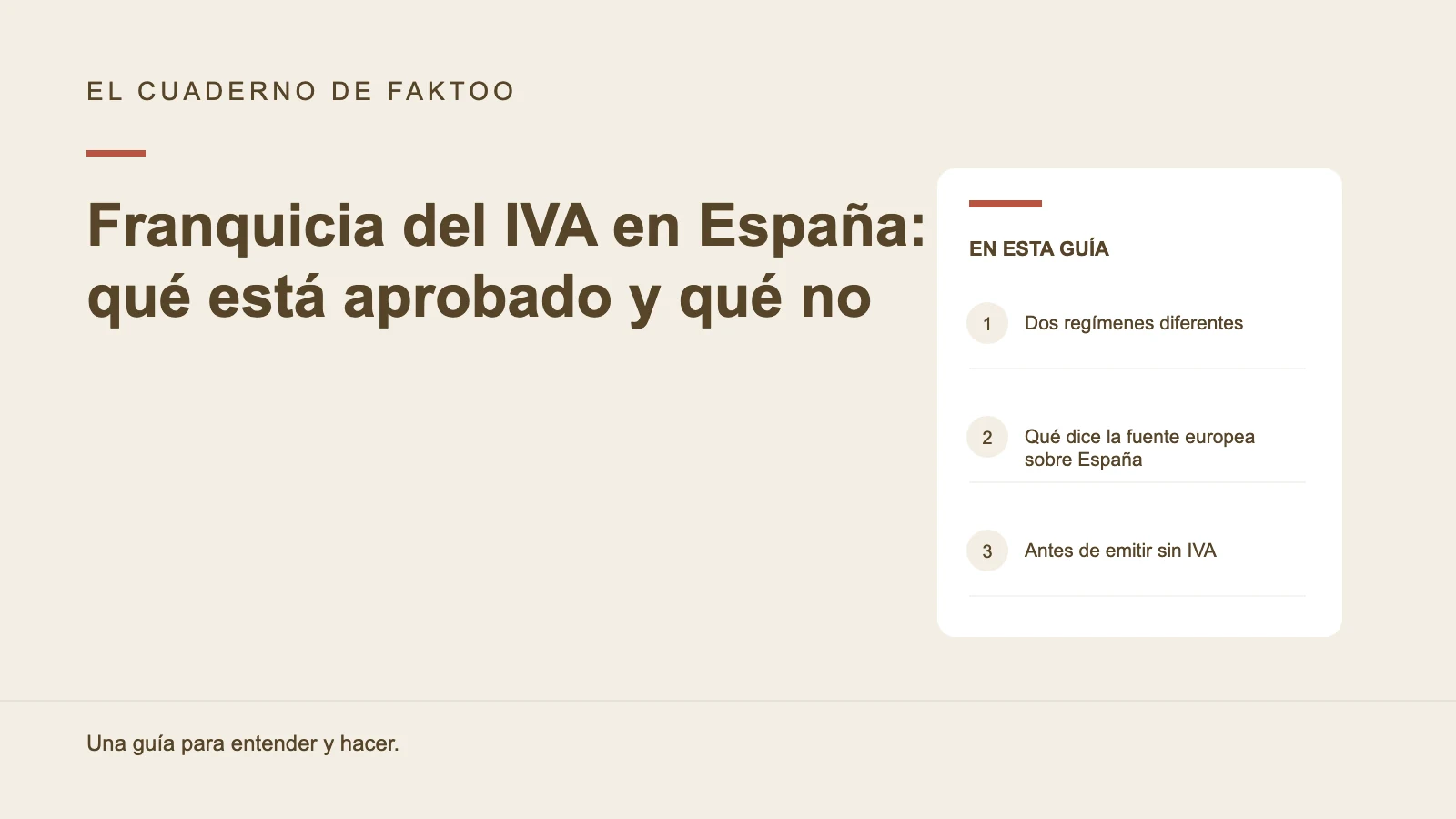 Diagrama editorial: Franquicia del IVA en España: qué está aprobado y qué no