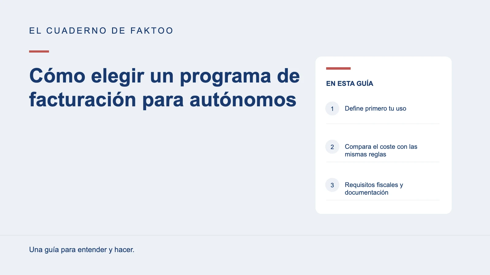 Diagrama editorial: Cómo elegir un programa de facturación para autónomos