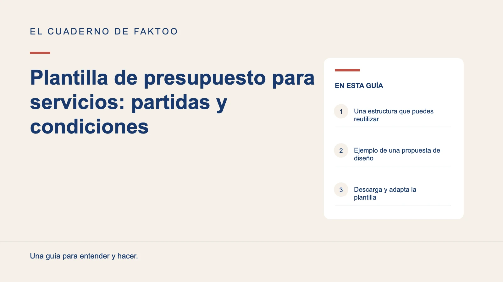 Diagrama editorial: Plantilla de presupuesto para servicios: partidas y condiciones